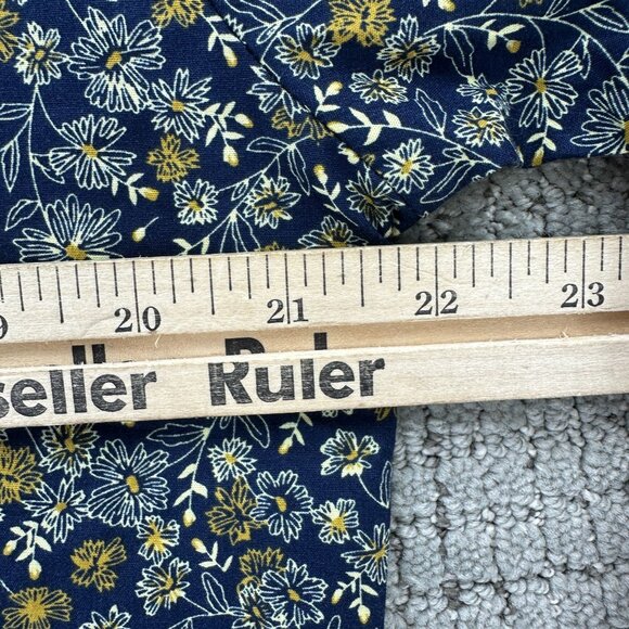 Jogal Shirt Mens Size Medium Navy Yellow Long Sleeve Button Down Floral Cotton - Picture 6 of 10